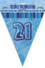 GLITZ BLUE 21st FLAG BANNER 3.65m (12') Code 55303