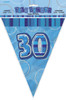 GLITZ BLUE 30th FLAG BANNER 3.65m (12') Code 55304