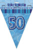GLITZ BLUE 50th FLAG BANNER 3.65m (12') Code 55306