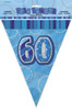 GLITZ BLUE 60th FLAG BANNER 3.65m (12') Code 55307