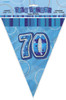 GLITZ BLUE 70th FLAG BANNER 3.65m (12') Code 55309