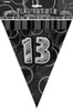 GLITZ BLACK 13th FLAG BANNER 3.65m (12') Code 55358