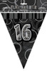 GLITZ BLACK 16th FLAG BANNER 3.65m (12') Code 55310