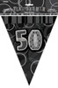 GLITZ BLACK 50th FLAG BANNER 3.65m (12') Code 55316