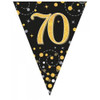SPARKLING FIZZ�� BLACK 70TH  BIRTHDAY FLAG BANNER