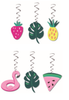 E6673 TROPICAL THEME HANGING DECORATIONS PK6