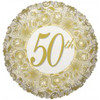 209818 50TH ANNIVERSARY GOLD FOIL BALLOON 45cm uninflated