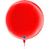 G74108R GLOBE 4D RED 15INCH/38CM FOIL BALLOON. INC HELIUM & RIBBON