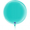 G74117TI GLOBE 4D TIFFANY 15INCH/38CM FOIL BALLOON. INC HELIUM & RIBBON