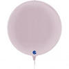 G74122PP GLOBE 4D PASTEL PINK 15INCH/38CM FOIL BALLOON. INC HELIUM & RIBBON