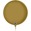 G741S00G GLOBE 4D SATIN GOLD 15INCH/38CM FOIL BALLOON. INC HELIUM & RIBBON