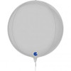 G741S01WH GLOBE 4D SATIN WHITE 15INCH/38CM FOIL BALLOON. INC HELIUM & RIBBON
