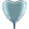 G180P02RHTS HEART MATTE HOLO PLATINUM TENERIFE SEA 45CM/18 INCH FOIL BALLOON. INC HELIUM & RIBBON