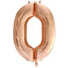 213740 0 NUMERAL ROSE GOLD FOIL BALLOON 87CM/34 INCH . INC HELIUM, WEIGHT, RIBBON