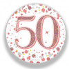 50TH SPARKLING FIZZ ROSE GOLD BADGE 75MM