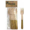 ECO WOODEN CUTLERY GOLD  FORKS P10
