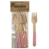 ECO WOODEN CUTLERY LIGHT PINK  FORKS P10