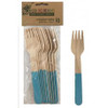 ECO WOODEN CUTLERY LIGHT BLUE  FORKS P10