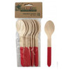 ECO WOODEN CUTLERY RED SPOONS P10