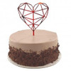 443030 CAKE TOPPER ACRYLIC HEX HEART RED