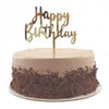 CAKE TOPPER ACRYLIC HAPPY BIRTHDAY GOLD