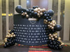 BALLOON GARLAND INCL CHROME BALLOONS- $130 PER MTRE DEL EXTRA BACKDROP EXTRA PICTURE- 6 METER @$130.00 PER MTR