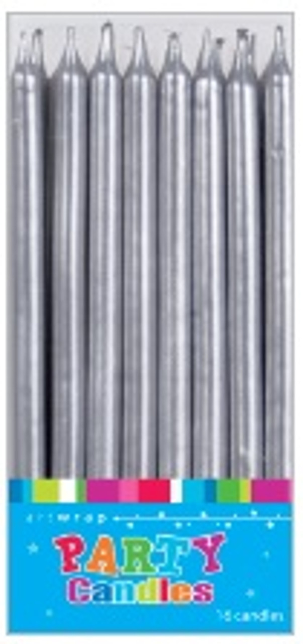 E54702 TALL CANDLE SILVER (H12CM)