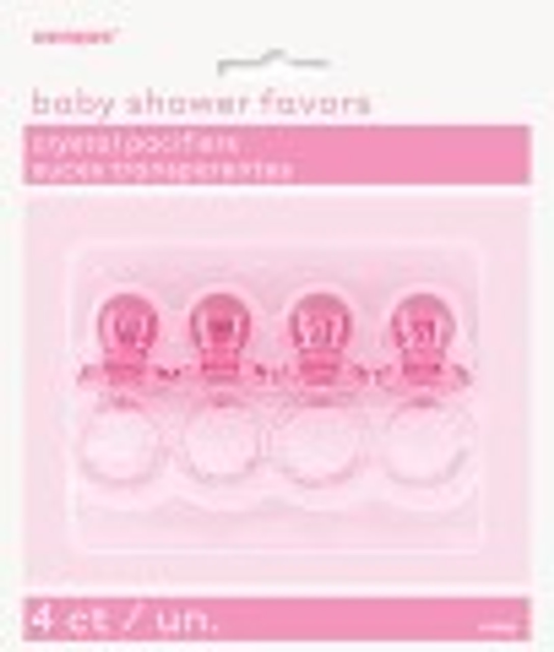 13642 PACIFIERS CRYSTAL PINK 5CM P4