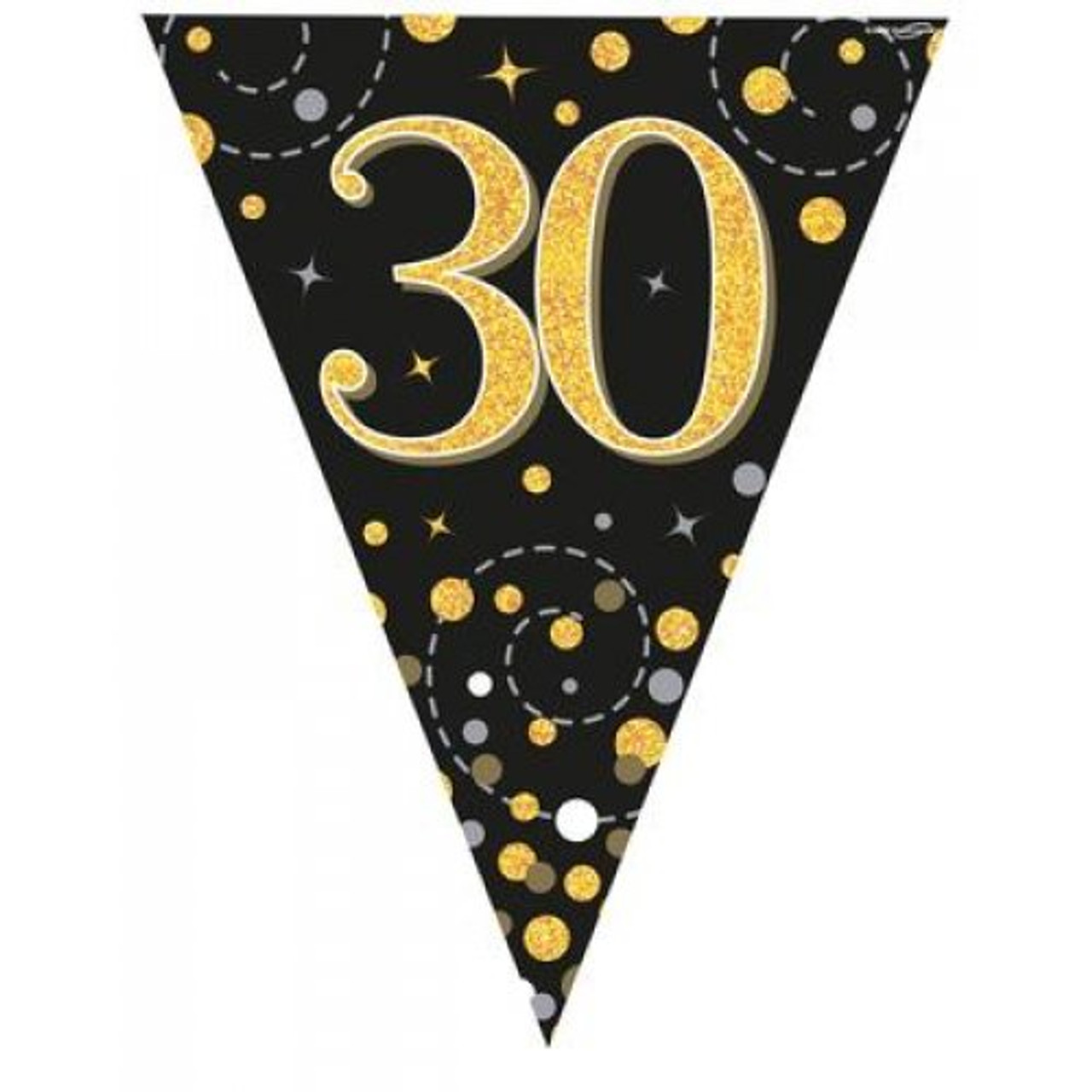 SPARKLING FIZZ�� BLACK 30TH BIRTHDAY FLAG BANNER