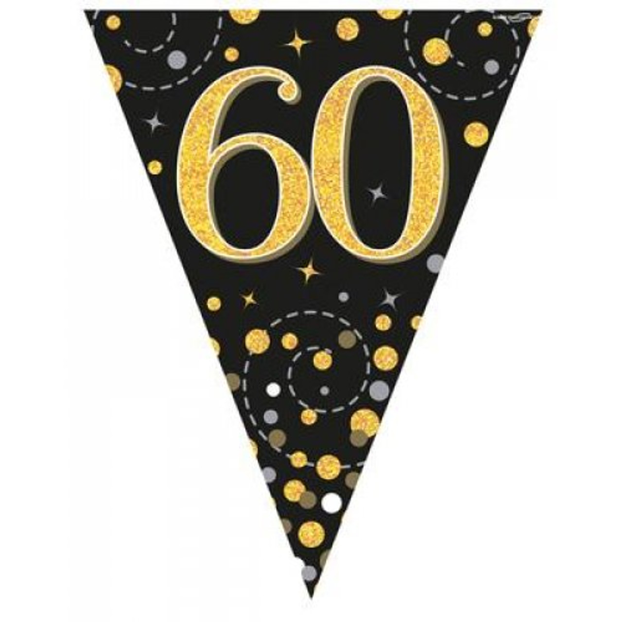 SPARKLING FIZZ�� BLACK 60TH BIRTHDAY FLAG BANNER