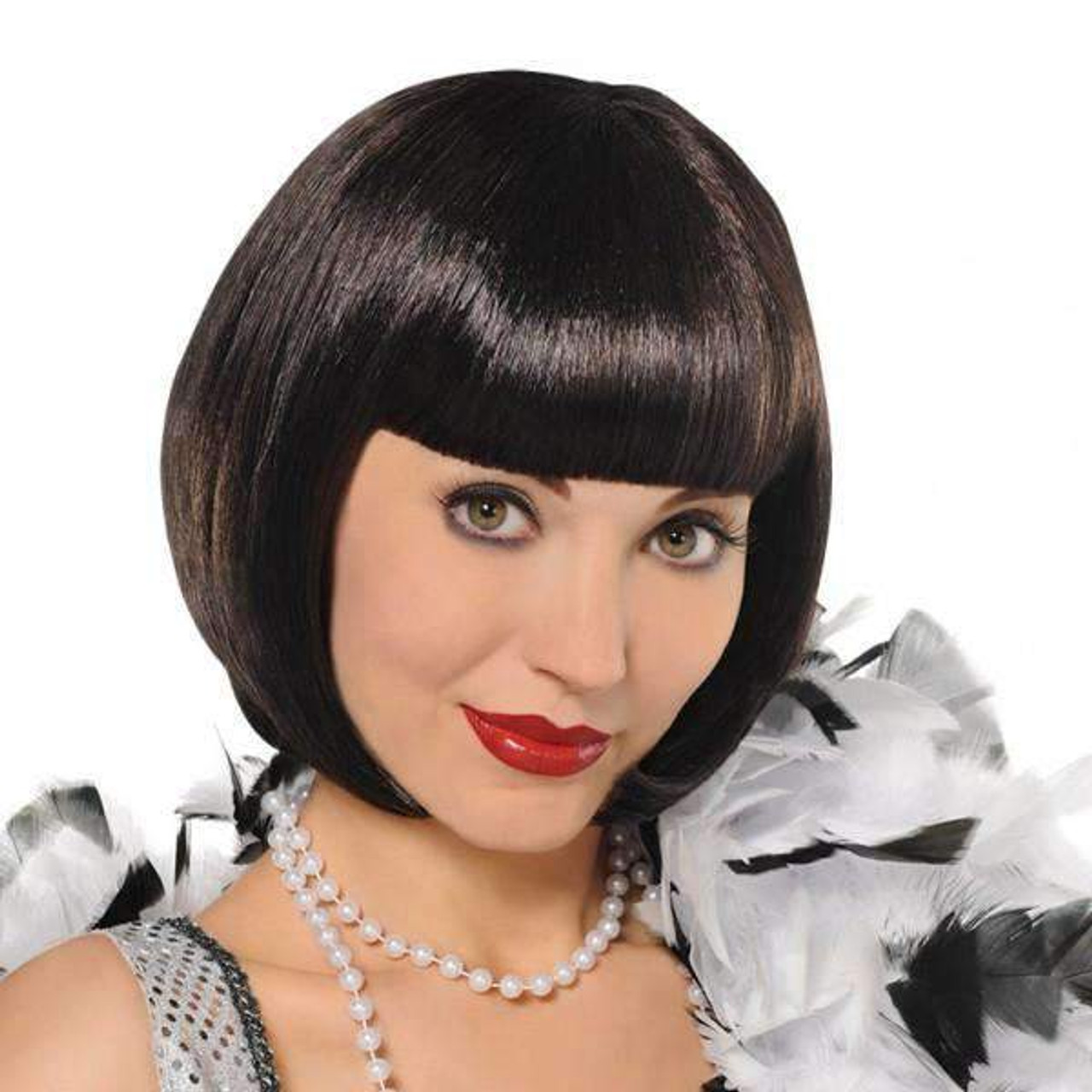 AM840364 FEMALE FLAPPER BLACK WIG