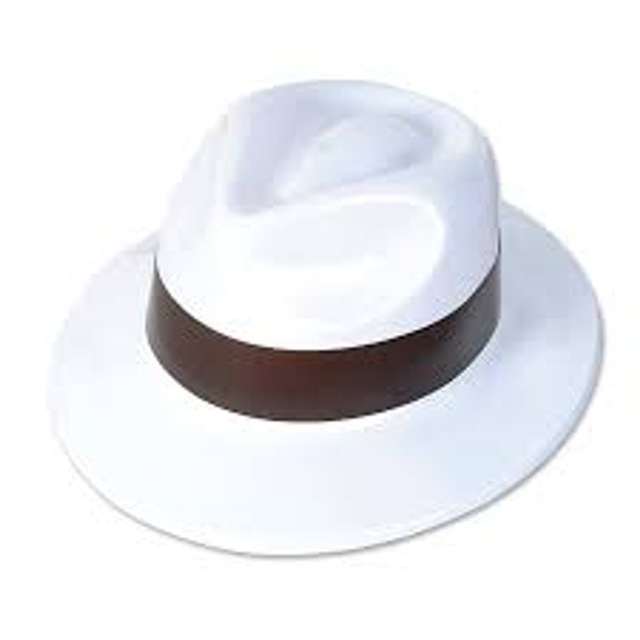 95012 WHITE GANGSTER HAT PLASTIC