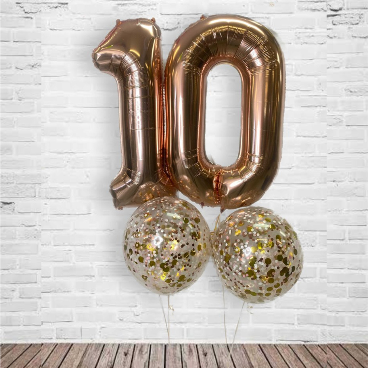 DOUBLE NUMBER INCL 40CM CONFETTI BALLOON & WEIGHTS  ON EACH