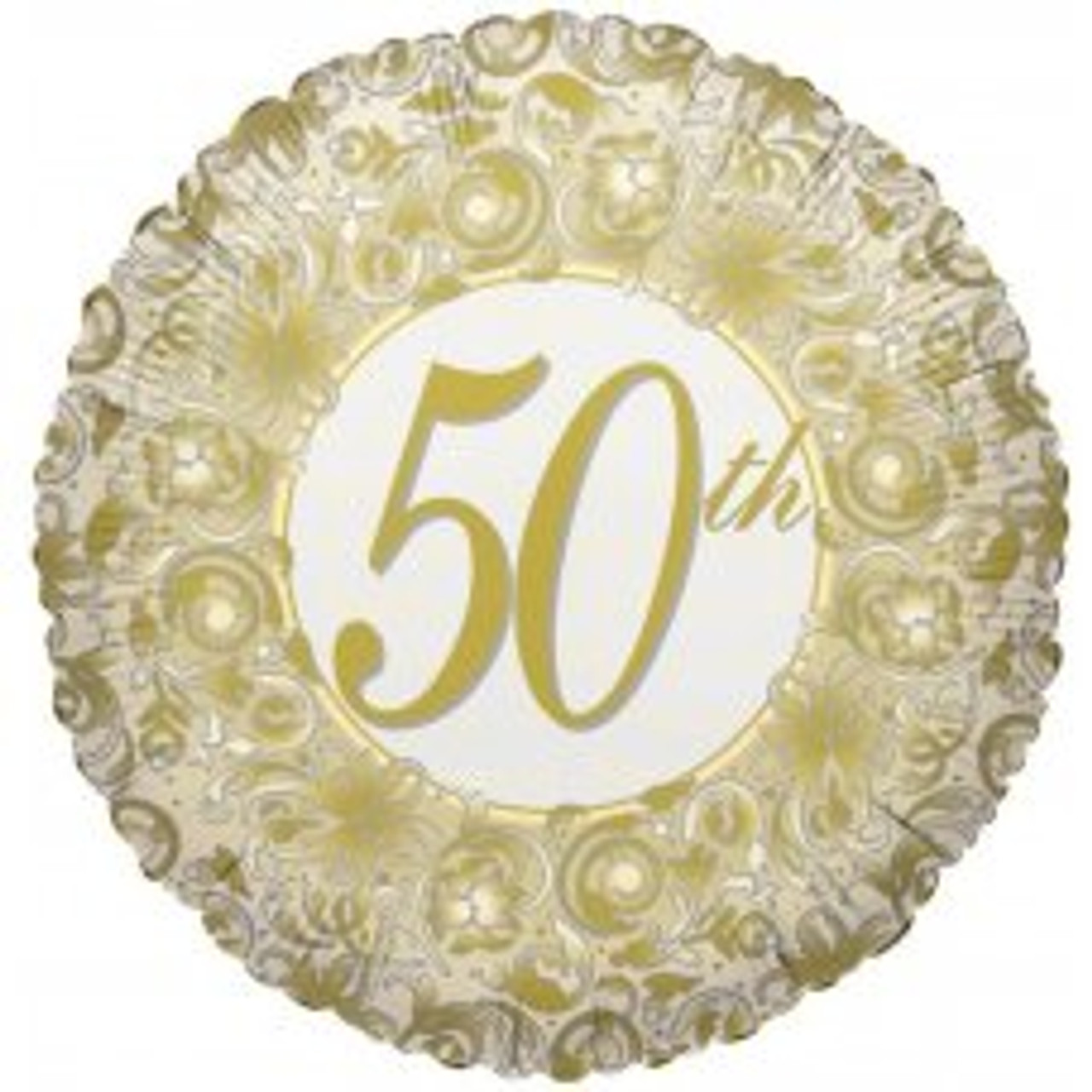 209818 50TH ANNIVERSARY GOLD FOIL BALLOON 45cm uninflated
