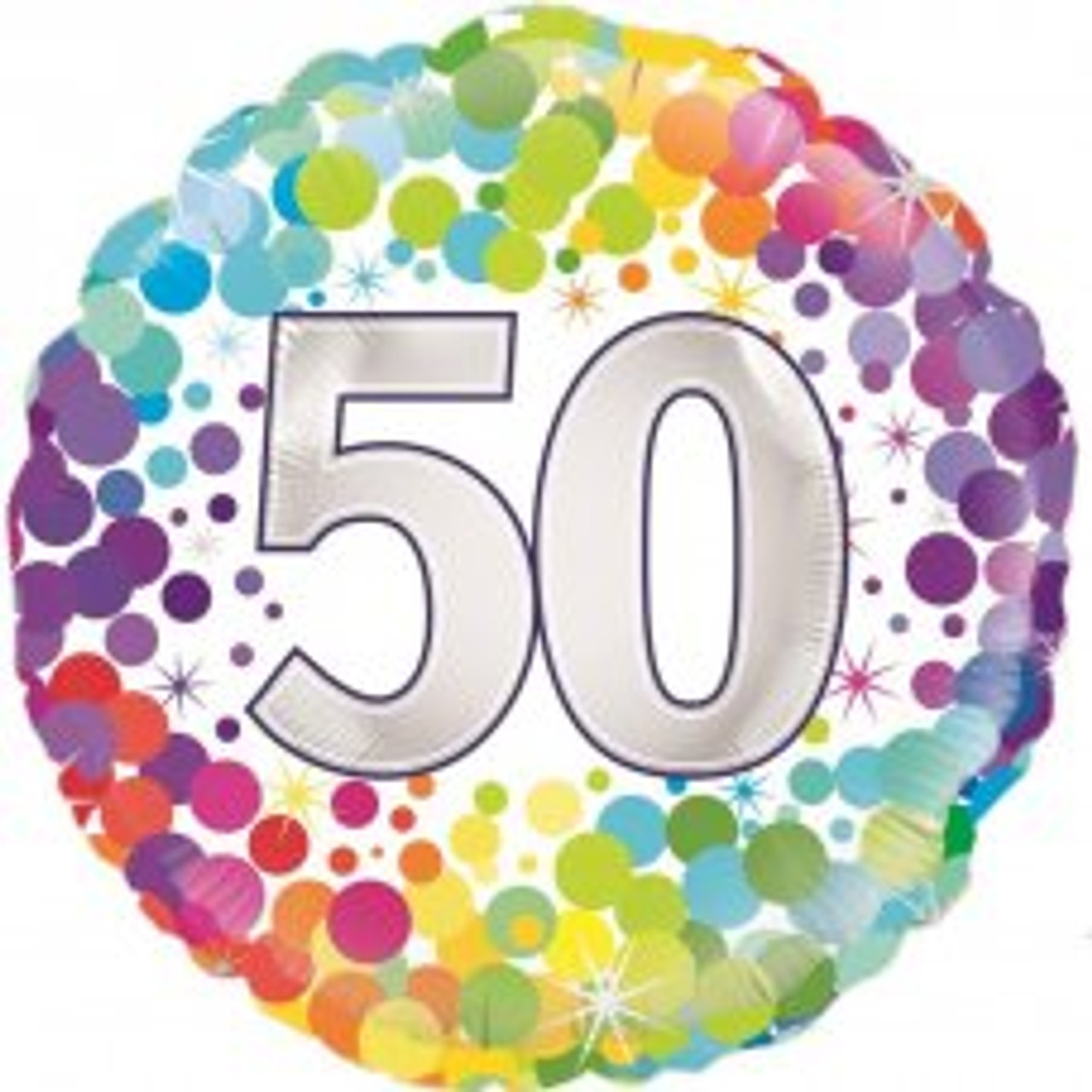 210406 COLOURFUL CONFETTI 50  45CM FOIL BALLOON uninflated