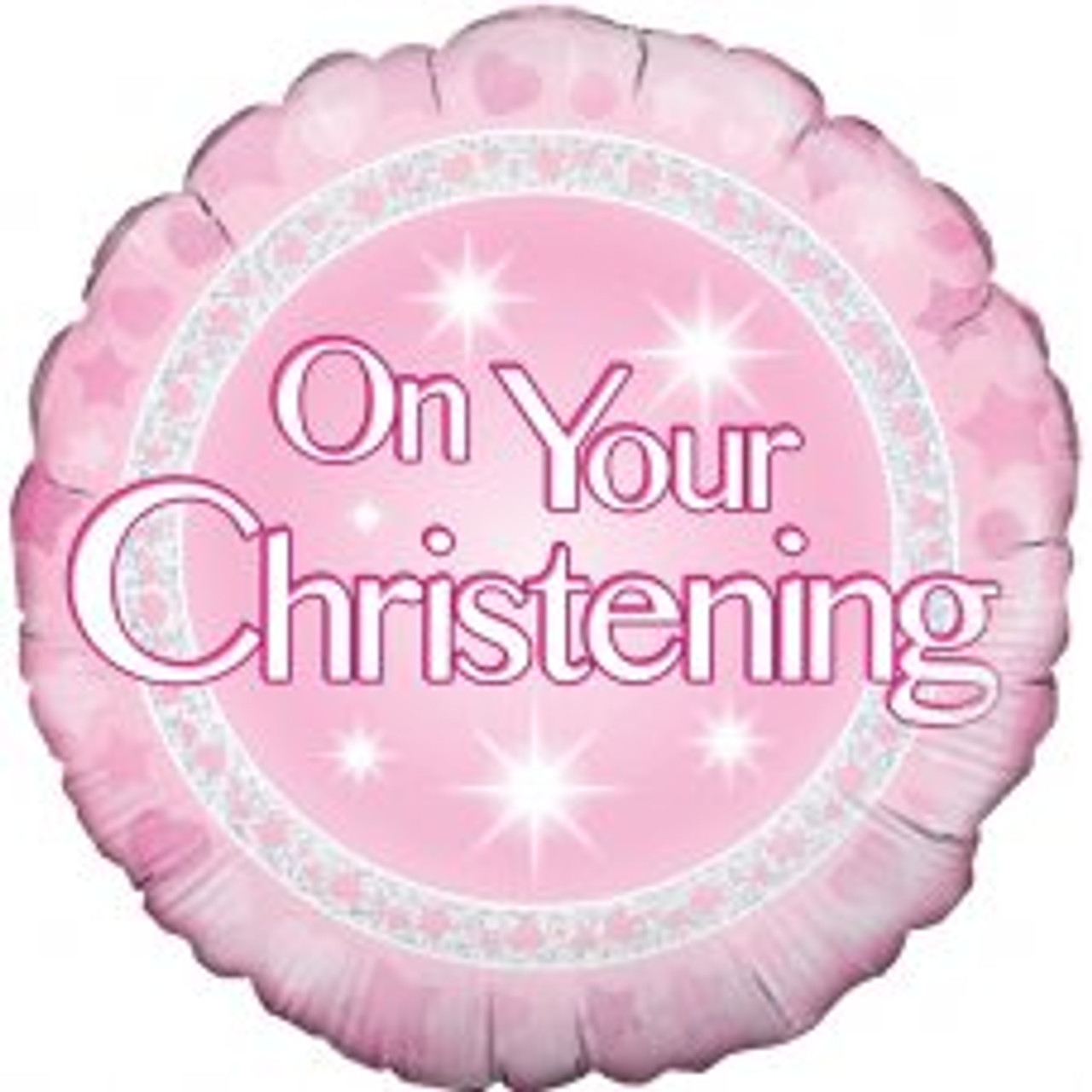ON YOUR CHRISTENING PINK 45CM FOIL BALLOON