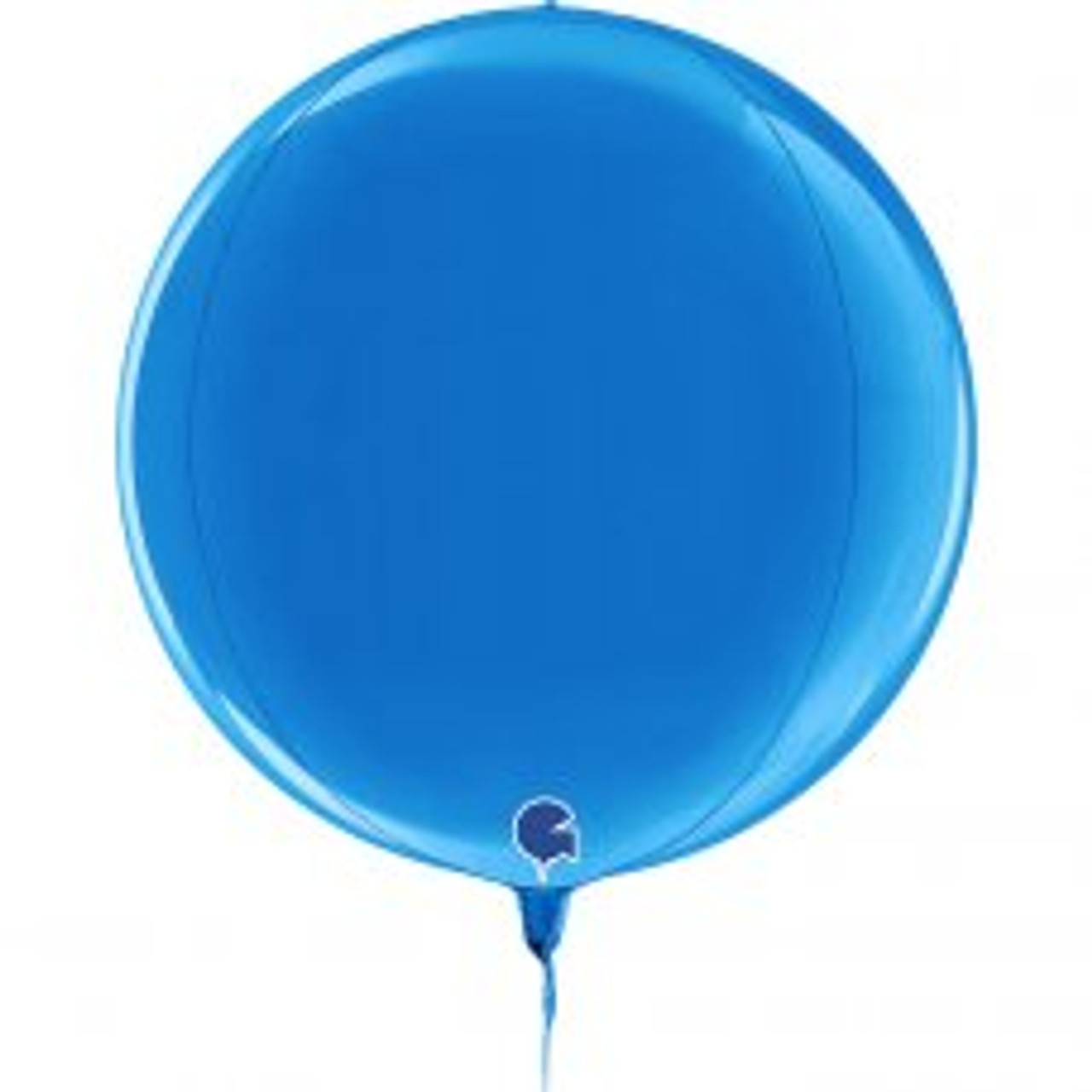 G74100B GLOBE 4D BLUE 15INCH/38CM FOIL BALLOON. INC HELIUM & RIBBON