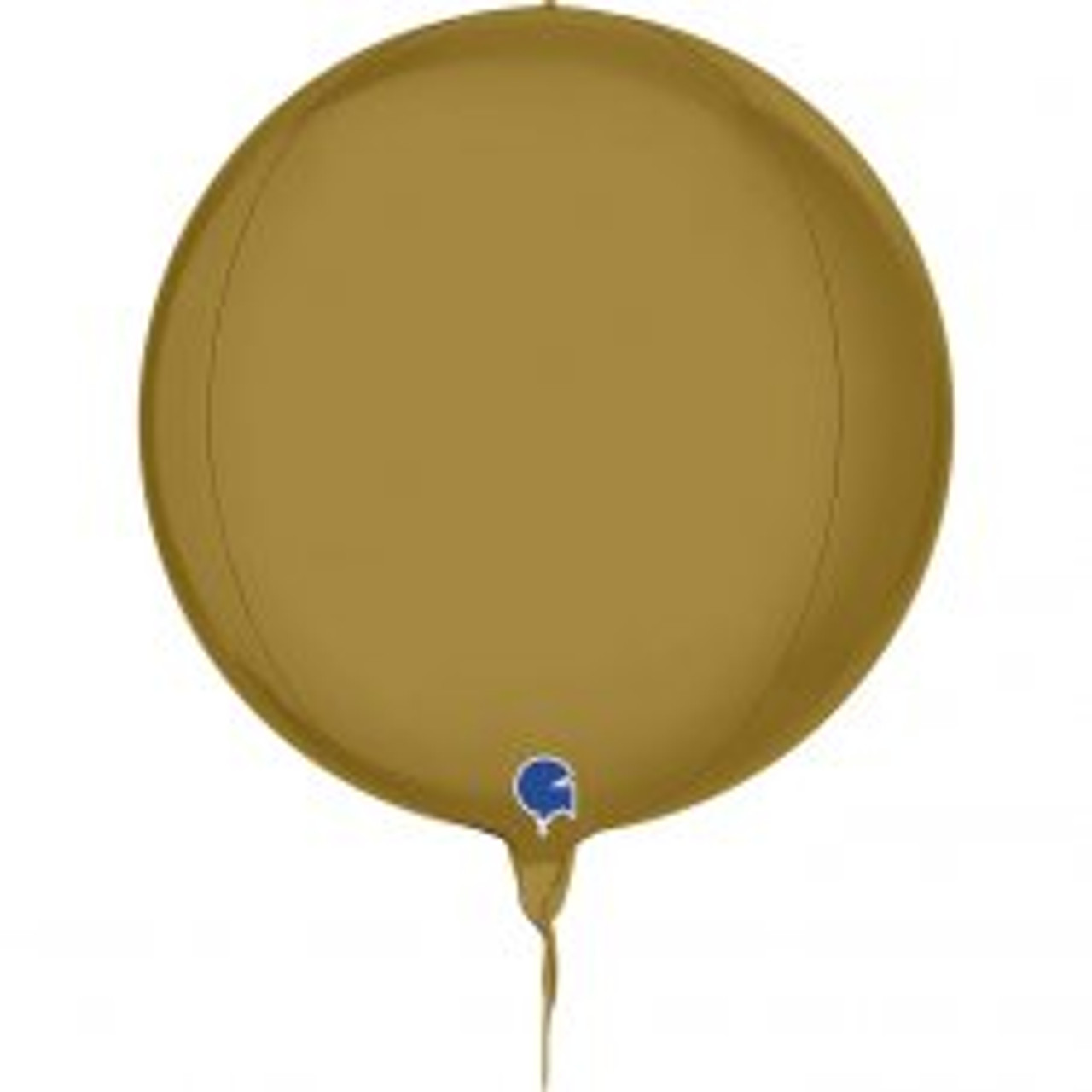G74111SOOG GLOBE 4D SATIN GOLD 11'INCH/38CM FOIL BALLOON. INC HELIUM & RIBBON