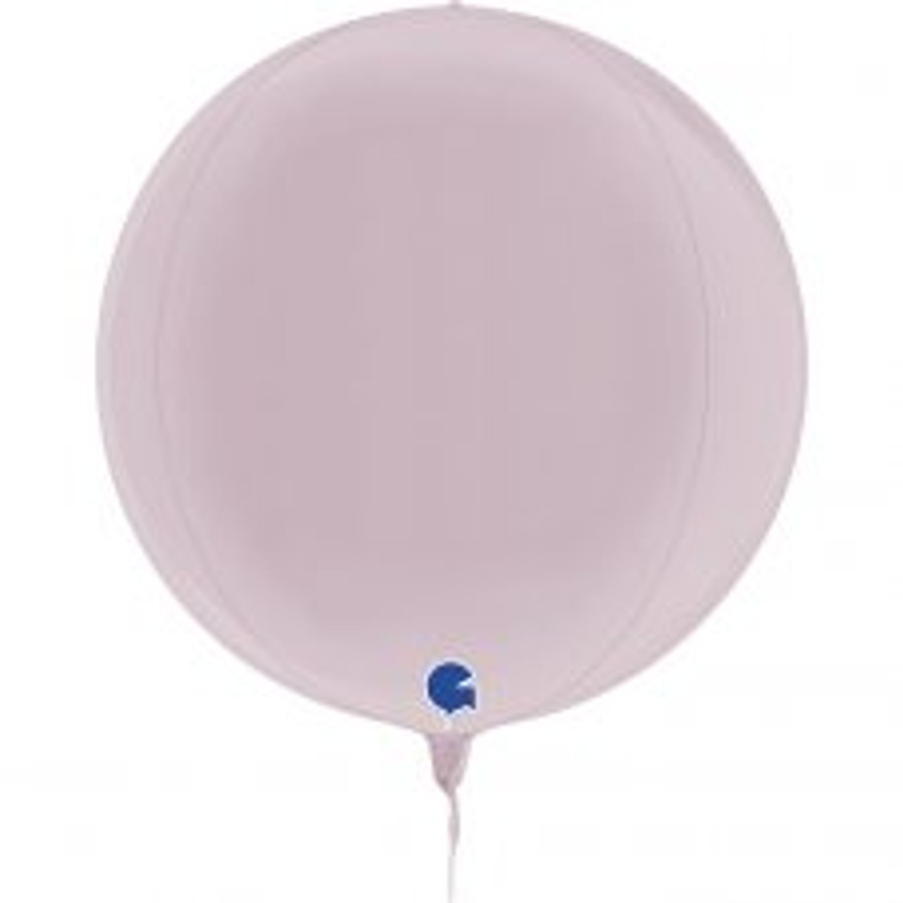 G74122PP GLOBE 4D PASTEL PINK 15INCH/38CM FOIL BALLOON. INC HELIUM & RIBBON