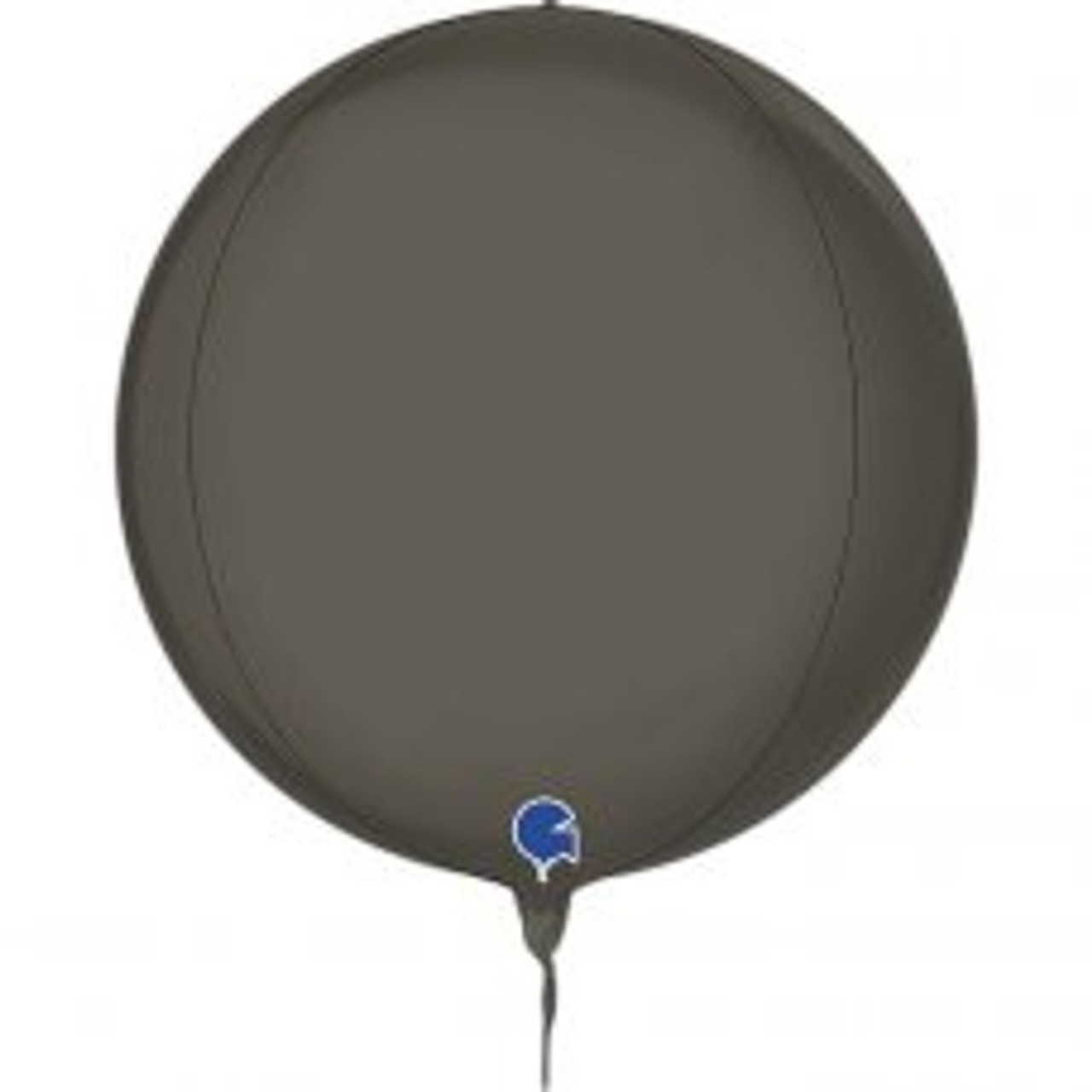 G741P00GY GLOBE 4D PLATINUM GREY 15INCH/38CM FOIL BALLOON. INC HELIUM & RIBBON