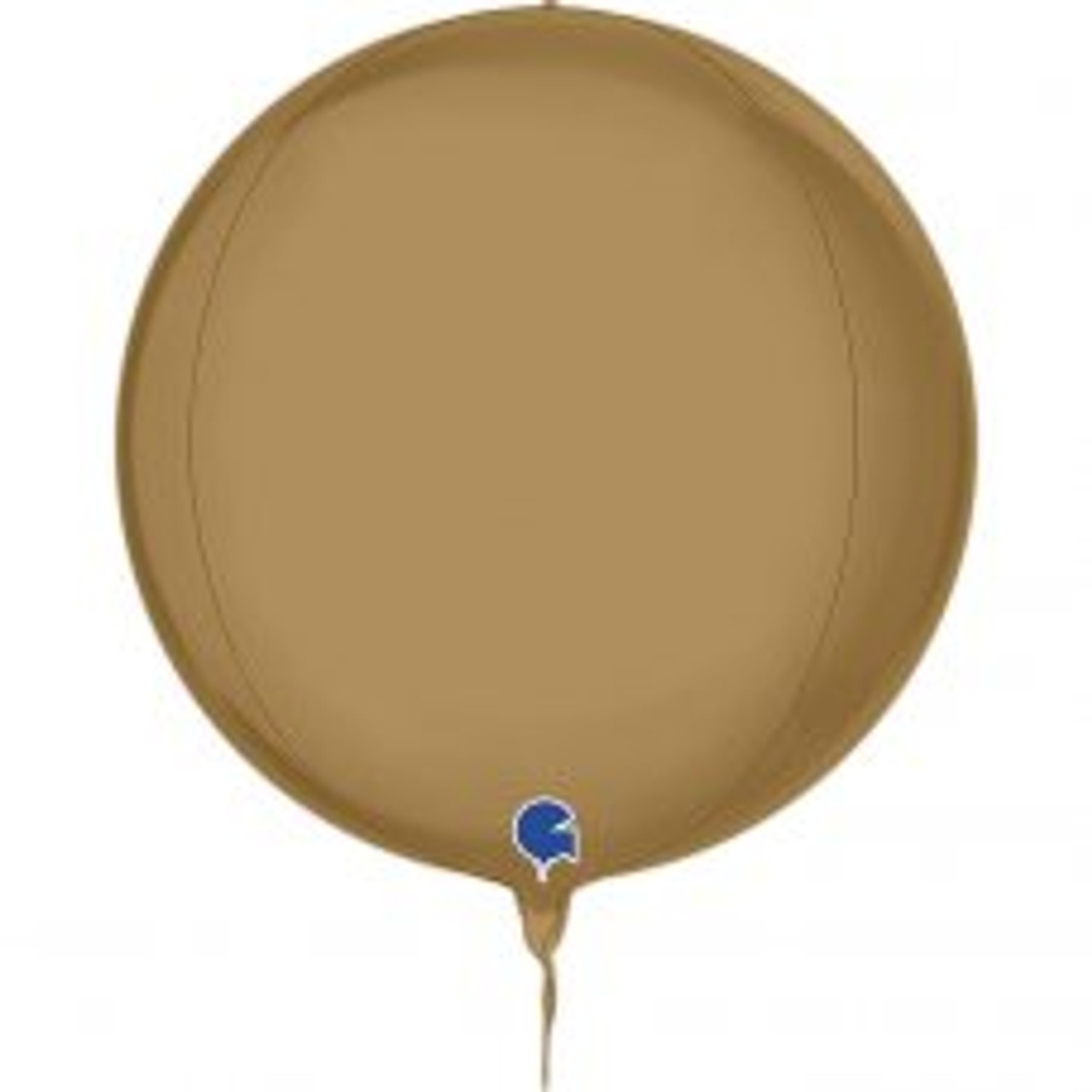 G741P05CH GLOBE 4D PLATINUM CHAMPAGNE 15INCH/38CM FOIL BALLOON. INC HELIUM & RIBBON