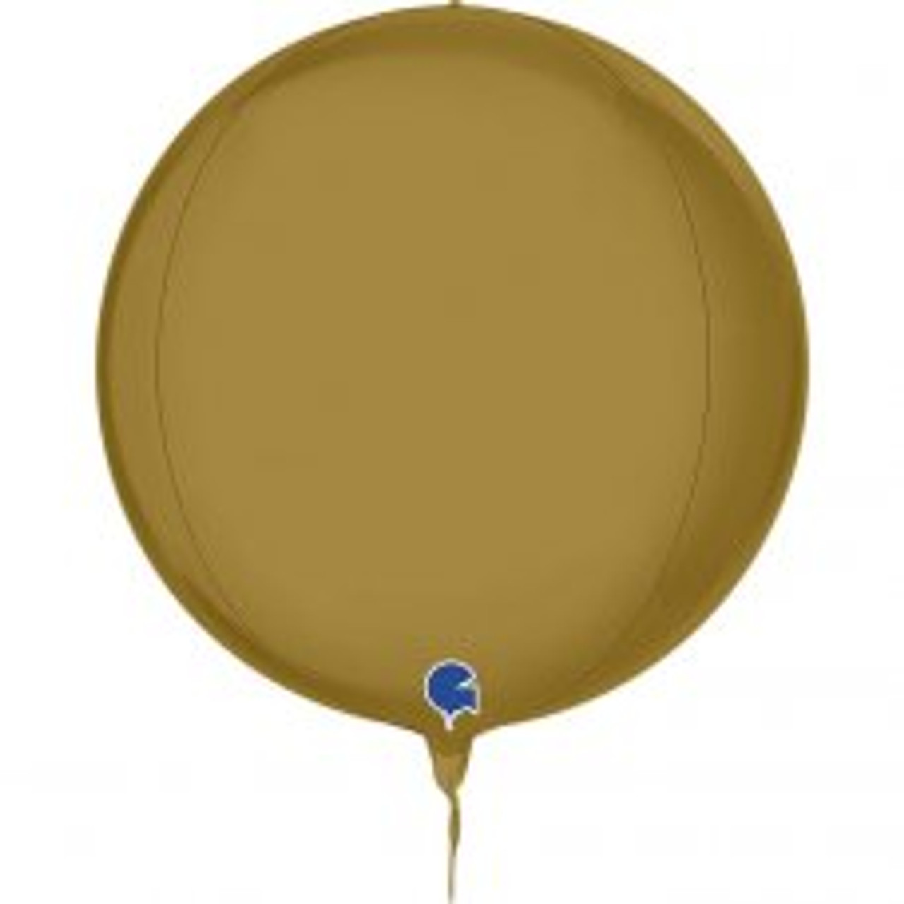 G741S00G GLOBE 4D SATIN GOLD 15INCH/38CM FOIL BALLOON. INC HELIUM & RIBBON