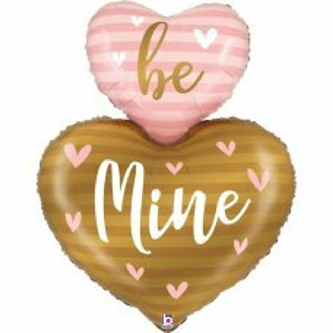 G25153 42 INCH BE MINE HEART DUO JUMBO FOIL BALLOON. INC HELIUM & RIBBON