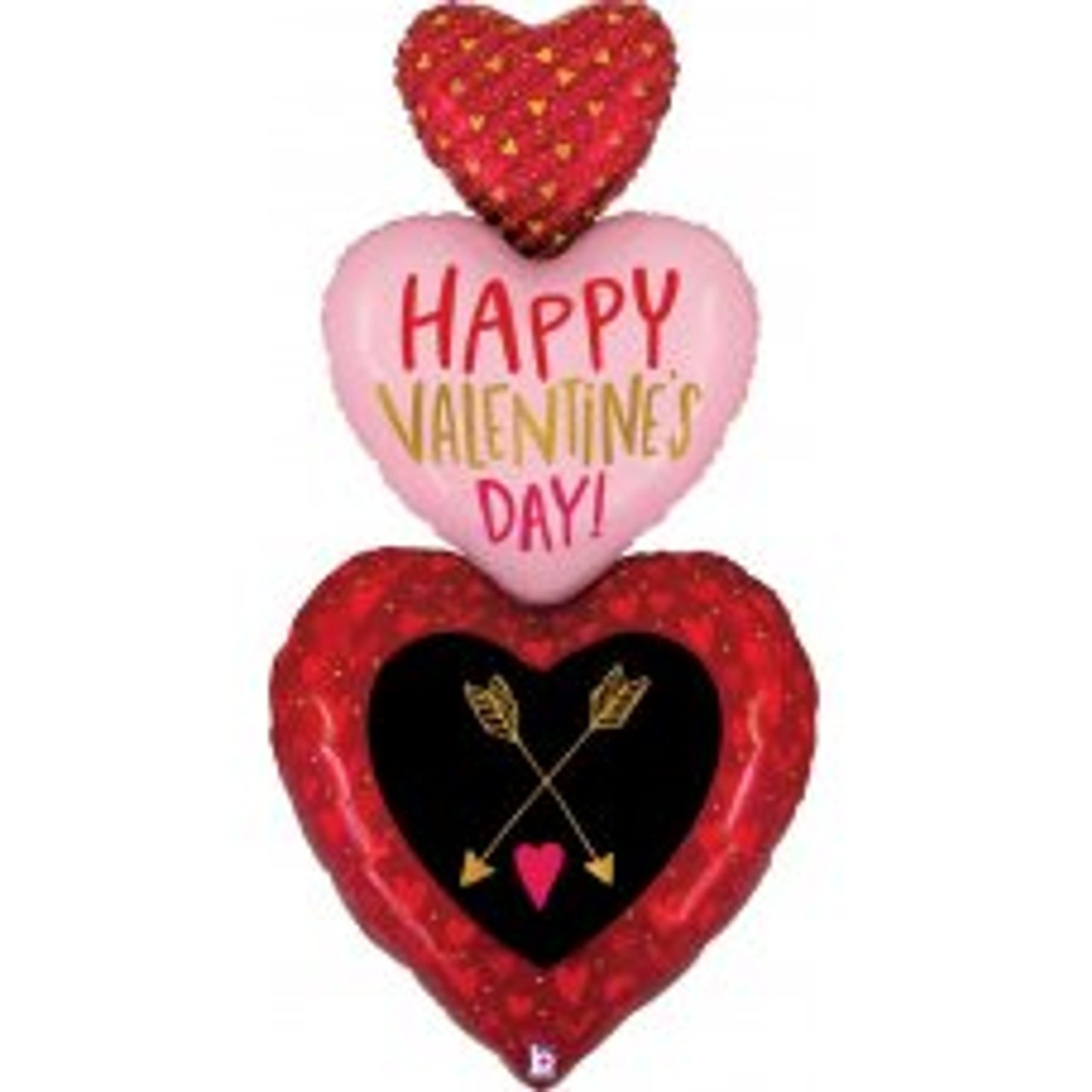 G25161 82 INCH SPECIAL DELIVERY VALENTINE TRIO JUMBO FOIL BALLOON. INC HELIUM & RIBBON