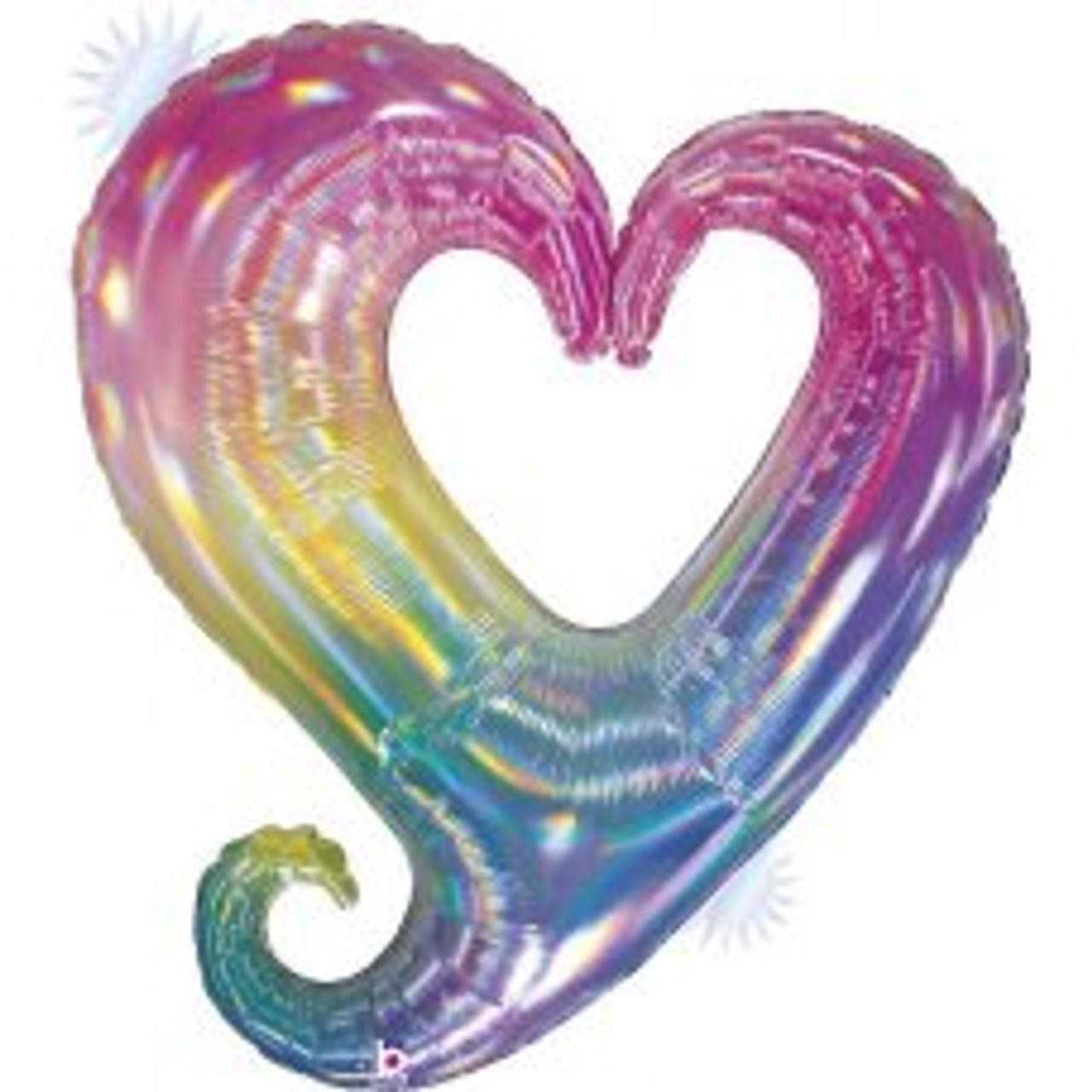 G85544RHP 37 INCH PCHAIN OF HEARTS OPAL FOIL BALLOON. INC HELIUM & RIBBON