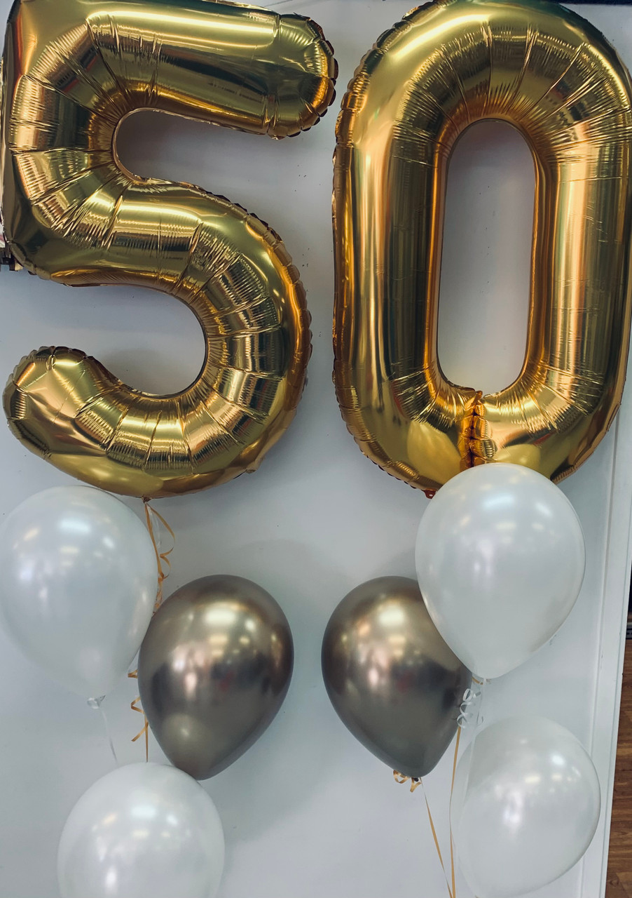 Numbers Bouquet w balloons weighted