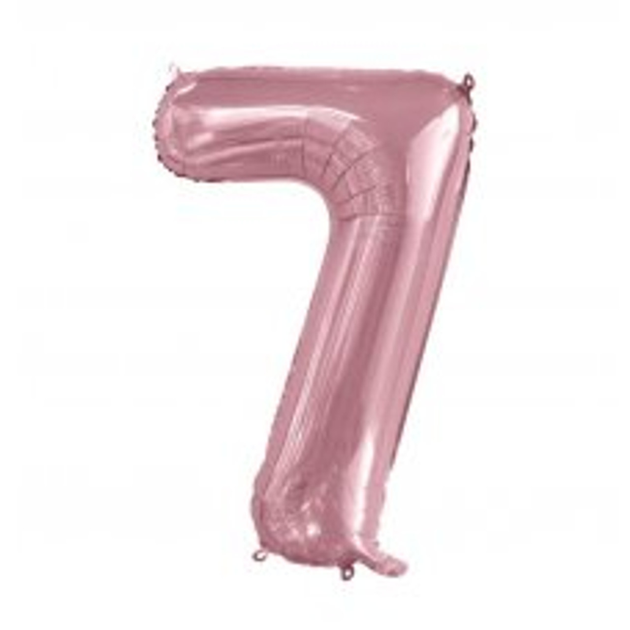 213767 7 NUMERAL LIGHT PINK FOIL BALLOON 87CM/34 INCH . INC HELIUM, WEIGHT, RIBBON