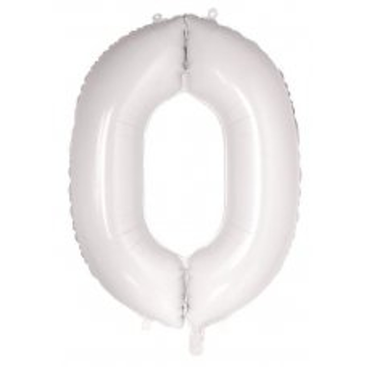 213800 0 NUMERAL WHITE FOIL BALLOON 87CM/34 INCH . INC HELIUM, WEIGHT, RIBBON