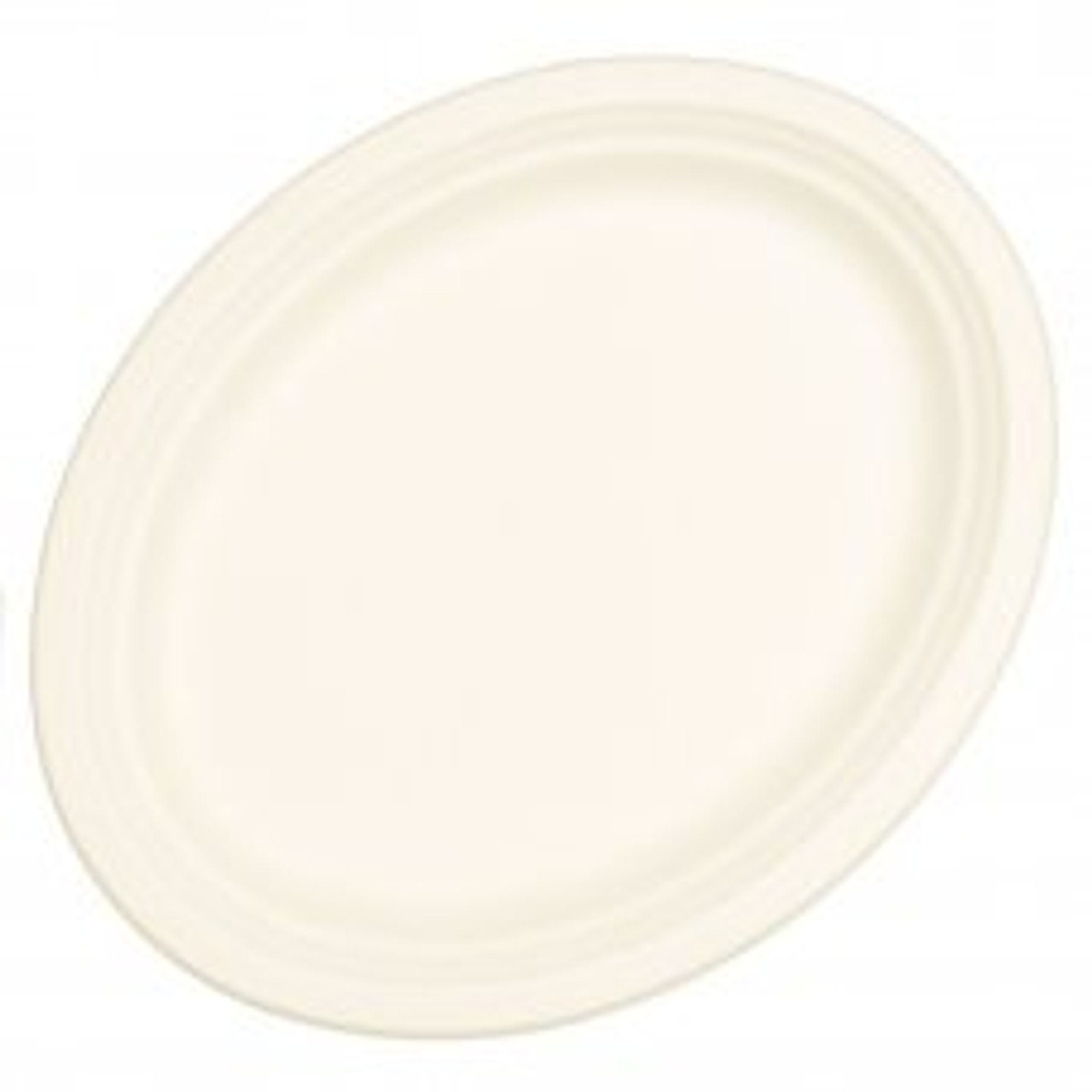 ECO SUGARCANE OVAL PLATES 325 X 260MM WHITE PACK 10