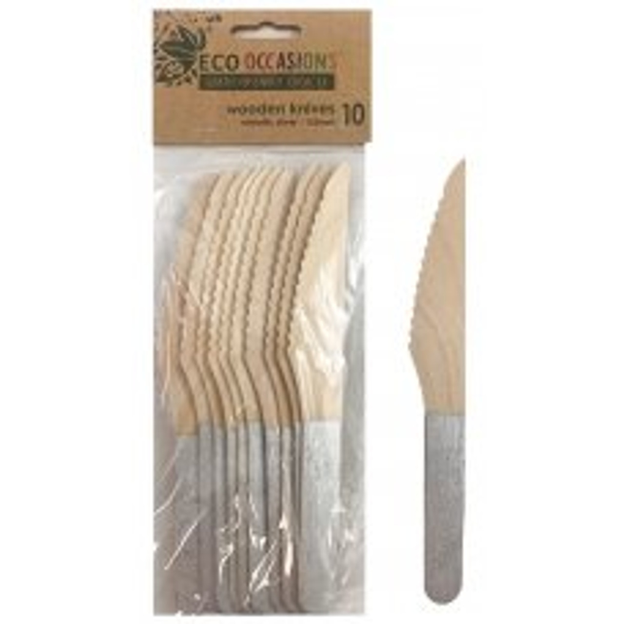 ECO WOODEN CUTLERY SILVER KNIVES P10